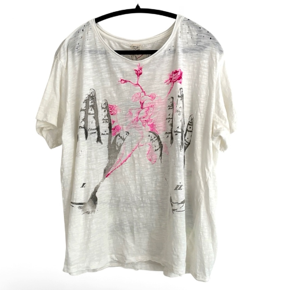 Magnolia Pearl Art Of Palm Boyfriend Tee NWT